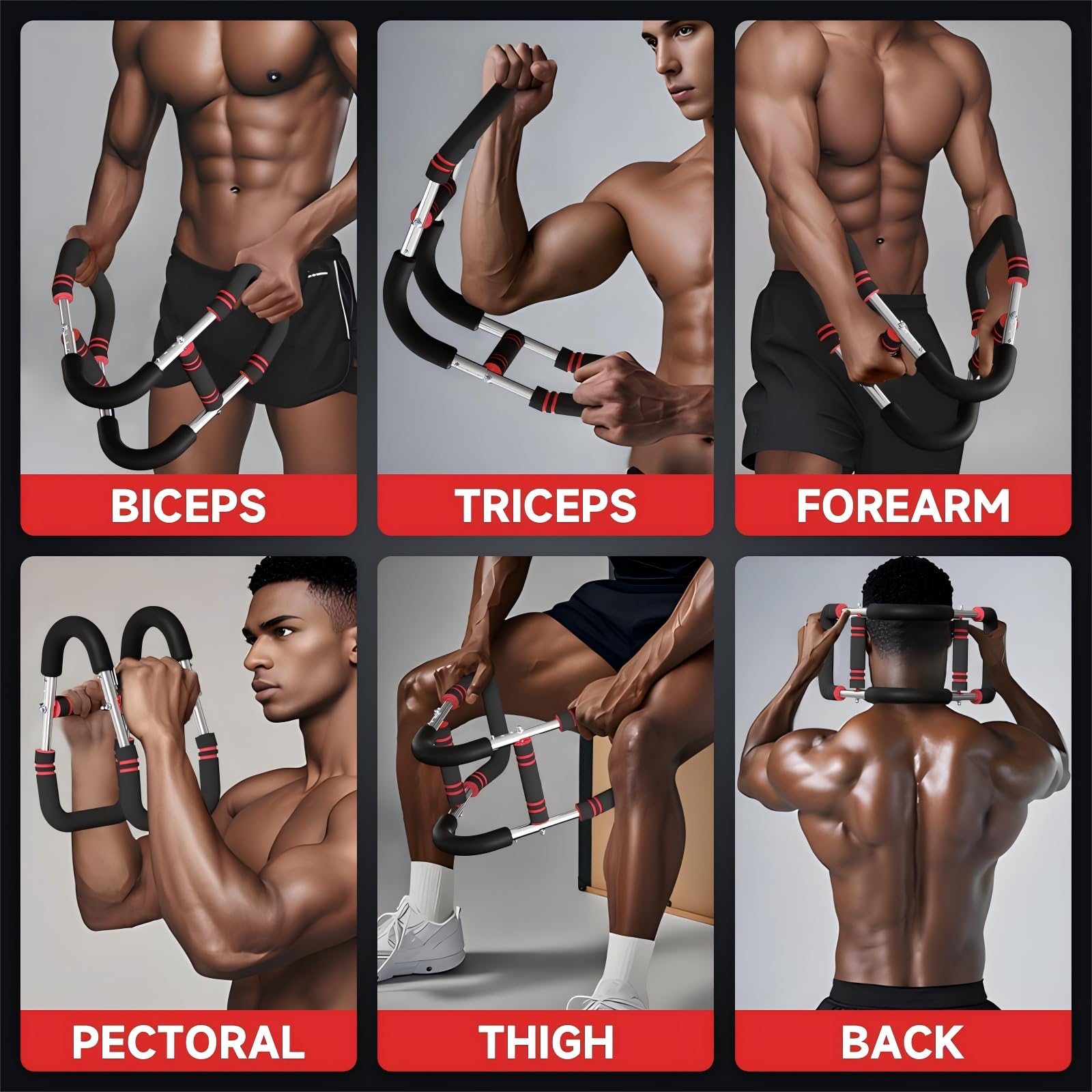 Brusttrainer Männer,Twister Armtrainer (40BL-110BL/18KG-50KG) 6 Stufen Einstellen Verstellbarer Brust Trainingsgerät Unterarmtrainer