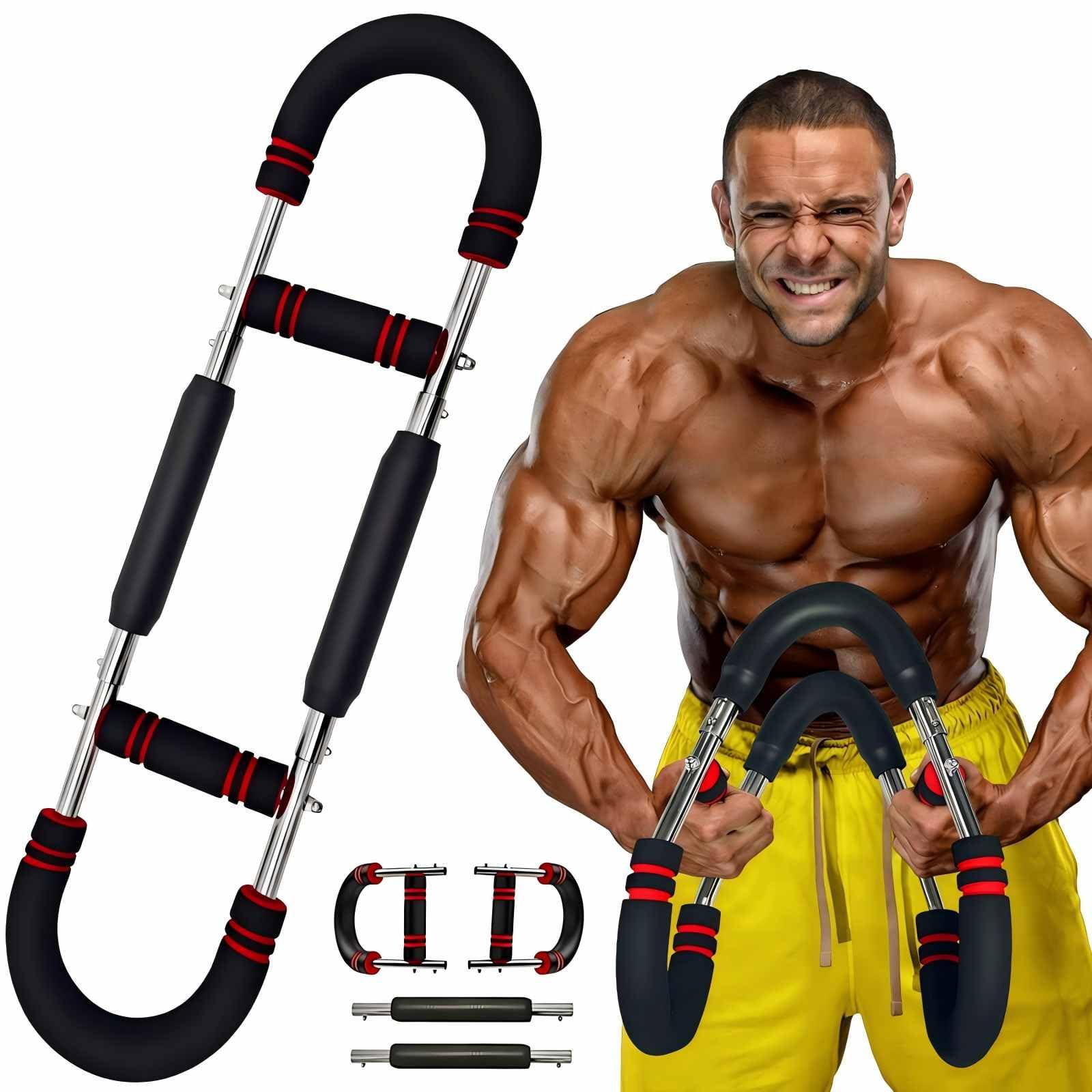 Brusttrainer Männer,Twister Armtrainer (40BL-110BL/18KG-50KG) 6 Stufen Einstellen Verstellbarer Brust Trainingsgerät Unterarmtrainer