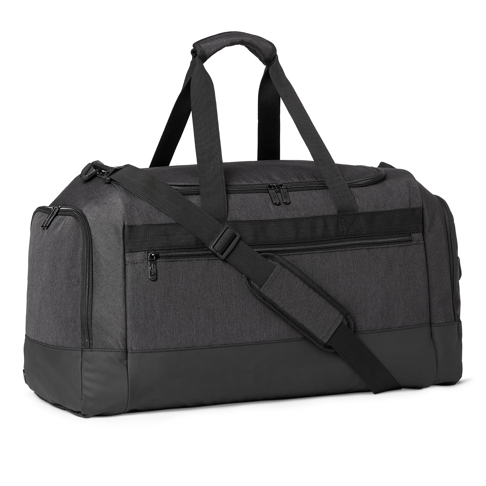 Amazon Essentials Lightweighted carry-on duffel with wet pocket and shoe compartment, black, carry-on bag