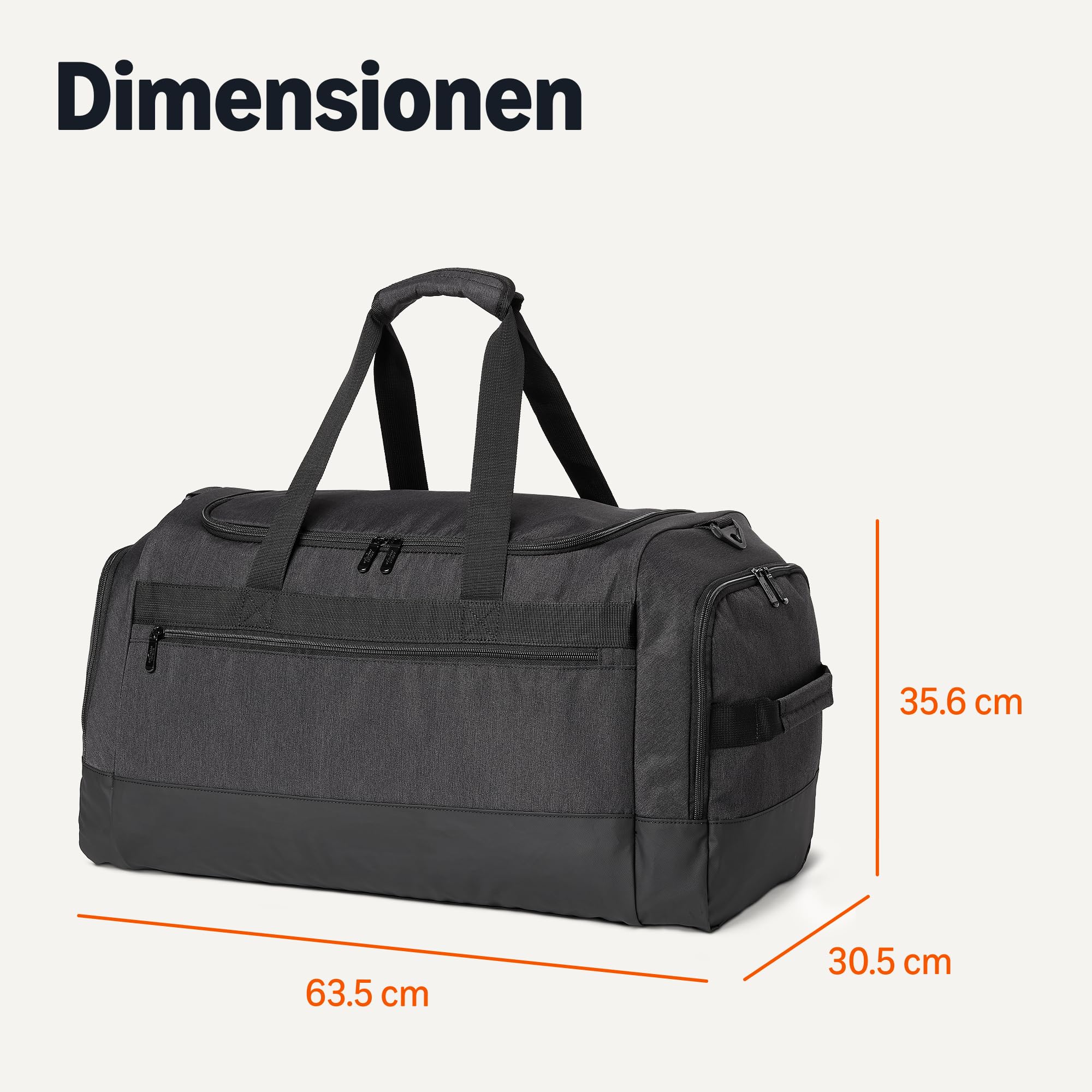 Amazon Essentials Lightweighted carry-on duffel with wet pocket and shoe compartment, black, carry-on bag